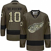 Glued Detroit Red Wings #10 Alex Delvecchio Green Salute to Service NHL Jersey,baseball caps,new era cap wholesale,wholesale hats
